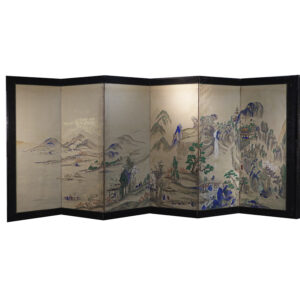Landscape, Late Meiji Period Japanese Screen Pair - Image 2