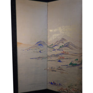 Landscape, Late Meiji Period Japanese Screen Pair - Image 4