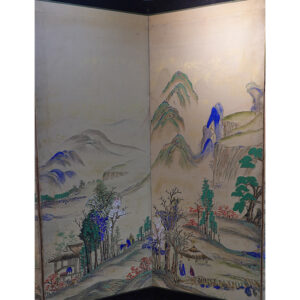Landscape, Late Meiji Period Japanese Screen Pair - Image 5
