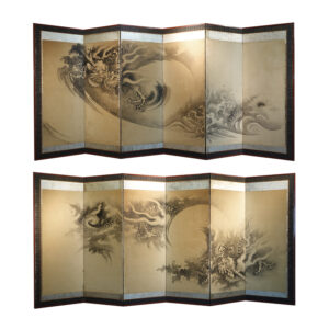 Pair of Dragons 20th Century Japanese Screen Pair