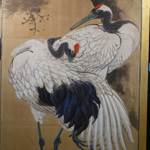 Cranes And Pine Tree, Early 20th Century Japanese Screen - Image 3