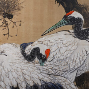 Cranes And Pine Tree, Early 20th Century Japanese Screen - Image 4