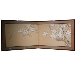 Cherry Blossom, Edo Period 18th Century Japanese Screen Pair - Image 2