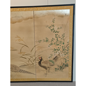 Flowers and Birds, 20th Century Japanese Screen - Image 4