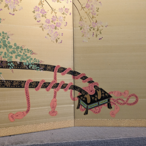Hanaguruma Flower Cart, Showa Period 1970s Japanese Screen - Image 3