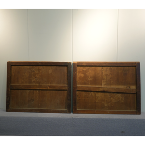 Mineral Peonies, Edo/Meiji Period Japanese Painted Wooden Pair Doors - Image 14
