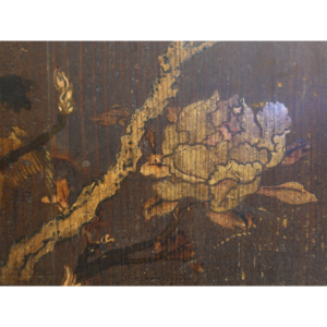 Mineral Peonies, Edo/Meiji Period Japanese Painted Wooden Pair Doors - Image 8