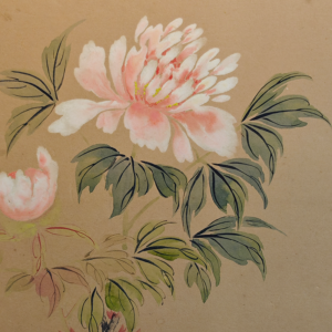 Peony Tree Branch, 1820-1830, Late Edo Period Japanese Screen - Image 3