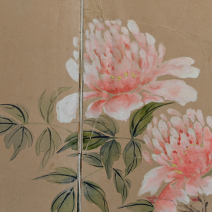 Peony Tree Branch, 1820-1830, Late Edo Period Japanese Screen - Image 4