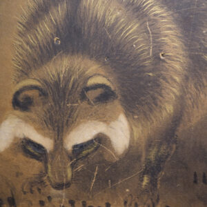 Majespecter Raccoons Under Moonlight, Meiji Period Signed & Sealed Japanese Screen - Image 5