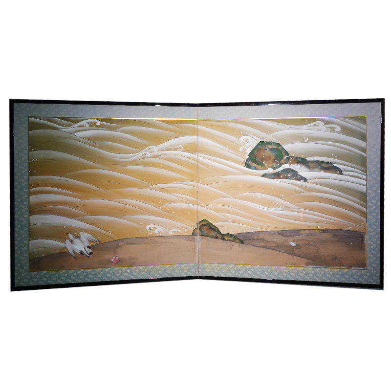 20th Century Japanese Screen, Bird in Waves