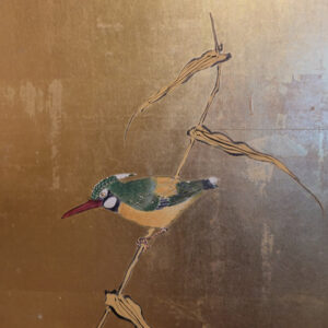 1930s Showa Period Japanese Screen, Birds and Flowers by A Stream - Image 13