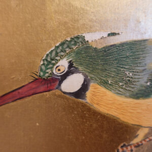 1930s Showa Period Japanese Screen, Birds and Flowers by A Stream - Image 14