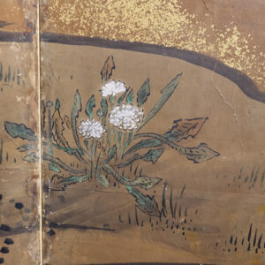 17th Century Japanese Screen by Kano Tokinobu, Birds and Flowers in the Gold Mist - Image 15