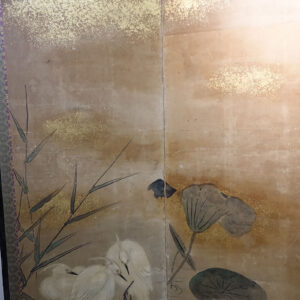 17th Century Japanese Screen by Kano Tokinobu, Birds and Flowers in the Gold Mist - Image 4