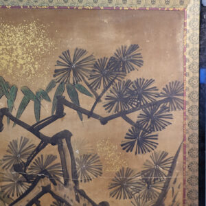 17th Century Japanese Screen by Kano Tokinobu, Birds and Flowers in the Gold Mist - Image 10