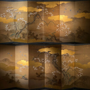 100 Years Old Japanese Screen, Cherry Blossom Trees - Image 2