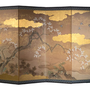 100 Years Old Japanese Screen, Cherry Blossom Trees - Image 3