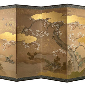 100 Years Old Japanese Screen, Cherry Blossom Trees - Image 4