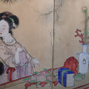 Late Edo Period Japanese Screen, Ladies at Tea Gathering - Image 7