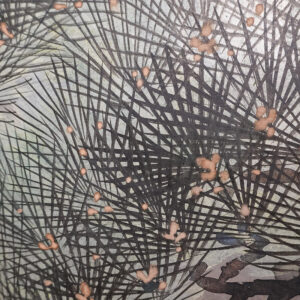 100 Years Old Japanese Screen, Pine Tree on Silver - Image 19