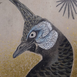Two Peacocks Under Pine Trees, Late Edo Period Japanese Screen - Image 7