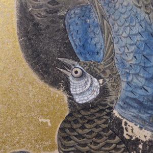 Two Peacocks Under Pine Trees, Late Edo Period Japanese Screen - Image 8