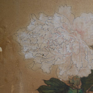 19th Century Japanese Screen, Peonies and Rock - Image 3
