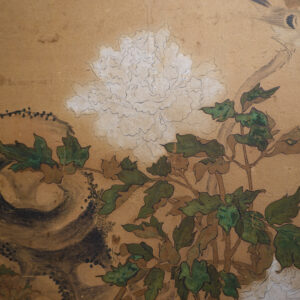 19th Century Japanese Screen, Peonies and Rock - Image 6