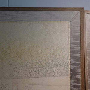 Late Edo 19th Century Japanese Screen, Birds Above Waves in the Gold Mist - Image 11