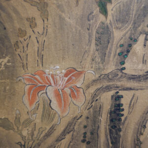 19th Century Japanese Screen, Peonies and Rock - Image 11