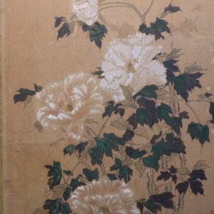 19th Century Japanese Screen, Peonies and Rock - Image 14