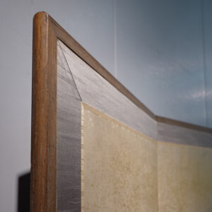 Late Edo 19th Century Japanese Screen, Birds Above Waves in the Gold Mist - Image 24