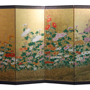 19th/20th Century Japanese Screen, Chrysanthemum Gilt Screen - Image 2