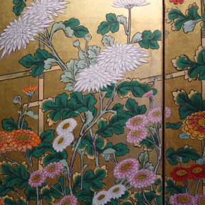 19th/20th Century Japanese Screen, Chrysanthemum Gilt Screen - Image 6