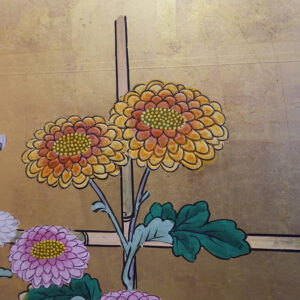 19th/20th Century Japanese Screen, Chrysanthemum Gilt Screen - Image 9
