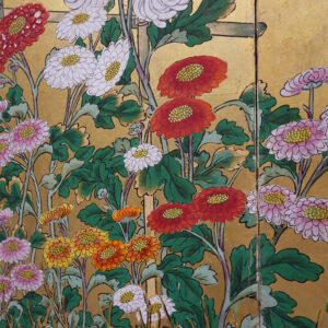 19th/20th Century Japanese Screen, Chrysanthemum Gilt Screen - Image 21