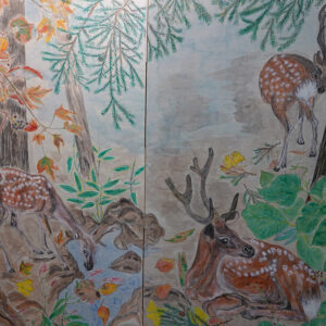 20th Century Japanese Screen, Deer in the Forest - Image 2