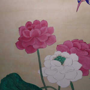 Late Edo 19th Century Japanese Screen, Four Season Flowers Masterpiece Silk Screen - Image 11