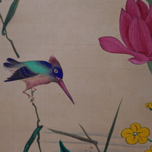 Late Edo 19th Century Japanese Screen, Four Season Flowers Masterpiece Silk Screen - Image 12