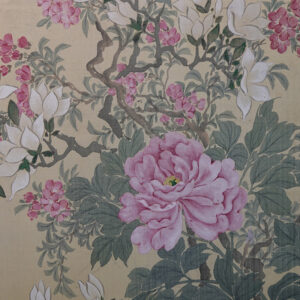 Late Edo 19th Century Japanese Screen, Four Season Flowers Masterpiece Silk Screen - Image 28