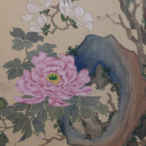 Late Edo 19th Century Japanese Screen, Four Season Flowers Masterpiece Silk Screen - Image 29