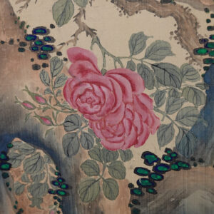 Late Edo 19th Century Japanese Screen, Four Season Flowers Masterpiece Silk Screen - Image 31