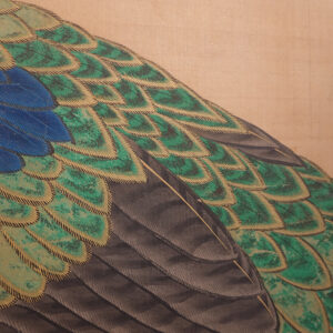 Late Edo Period Japanese Screen, Peacock Under Pine Tree - Image 11