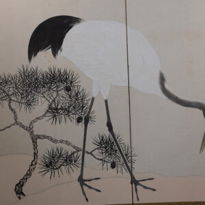 1917 Taisho Period Japanese Screen, Pine Trees and Cranes Screen - Image 13