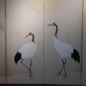 1917 Taisho Period Japanese Screen, Pine Trees and Cranes Screen - Image 3