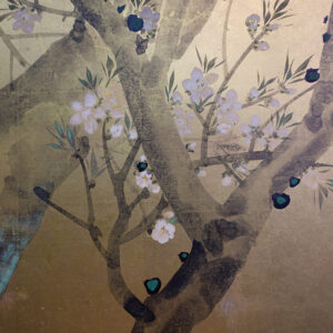 Late Edo to Meiji Period Japanese Screen, Plum Tree Gilt Screen - Image 15