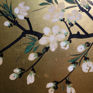 Late Edo to Meiji Period Japanese Screen, Plum Tree Gilt Screen - Image 11