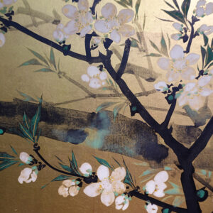 Late Edo to Meiji Period Japanese Screen, Plum Tree Gilt Screen - Image 12