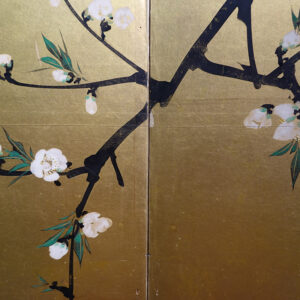 Late Edo to Meiji Period Japanese Screen, Plum Tree Gilt Screen - Image 14